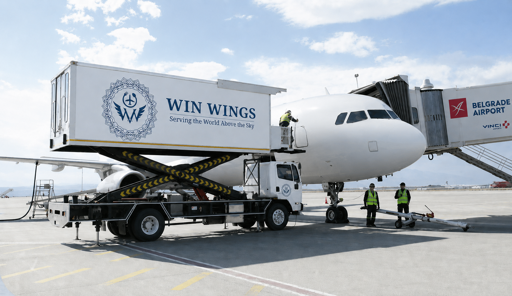 WIN WINGS hi-loader at aircraft